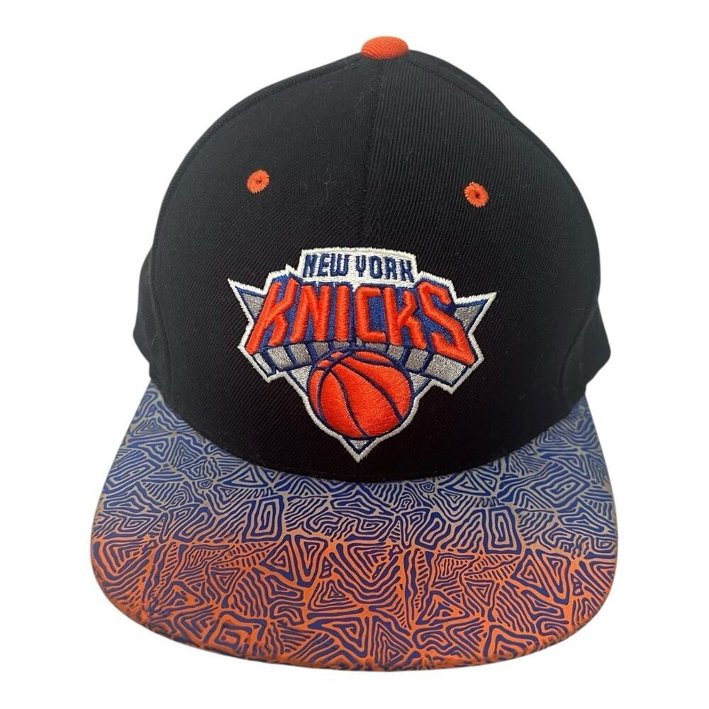 Mitchell & Ness New York Knicks Black & Orange Snapback Hat